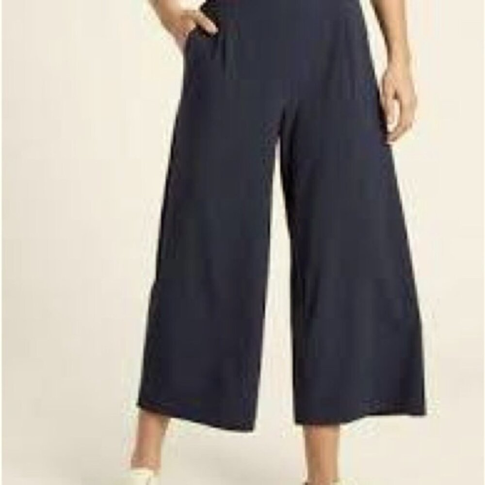 Athleta Brooklyn Wide Leg Cropped Black size 18